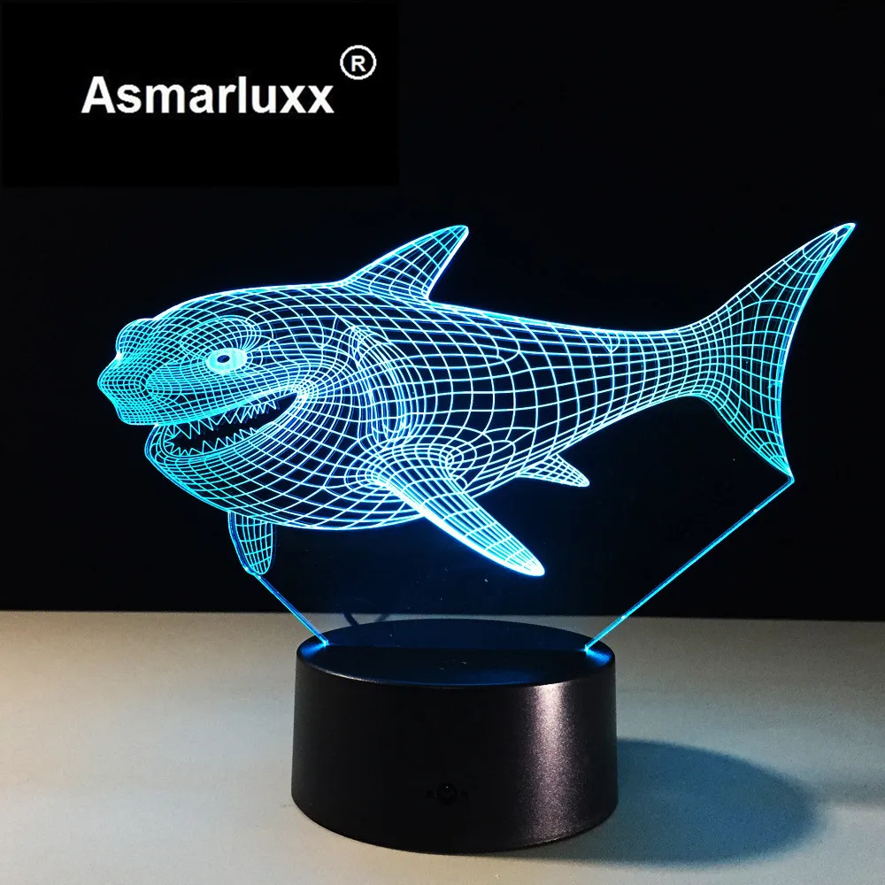 Asmarluxx Shark 3d led lamp0004