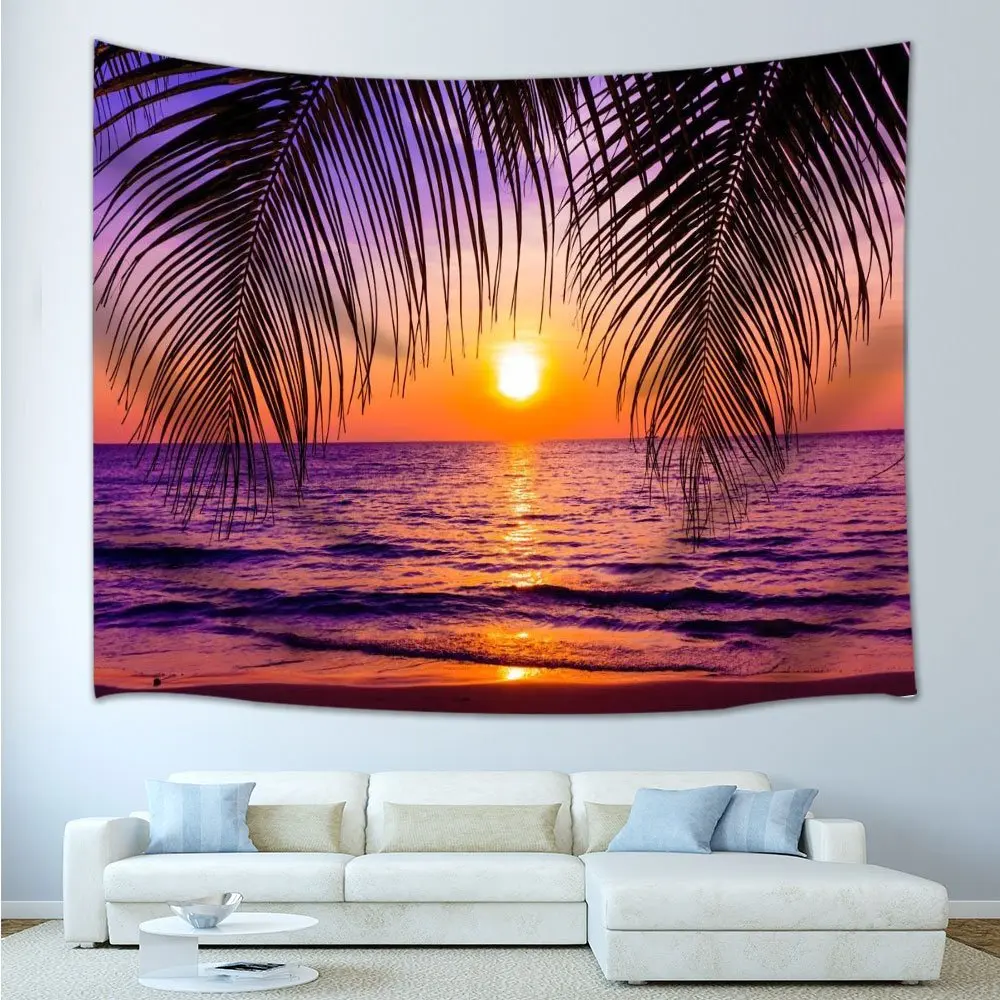 Summer Sunset Seaside Tapestry Wall Hanging for Bedroom Living Room