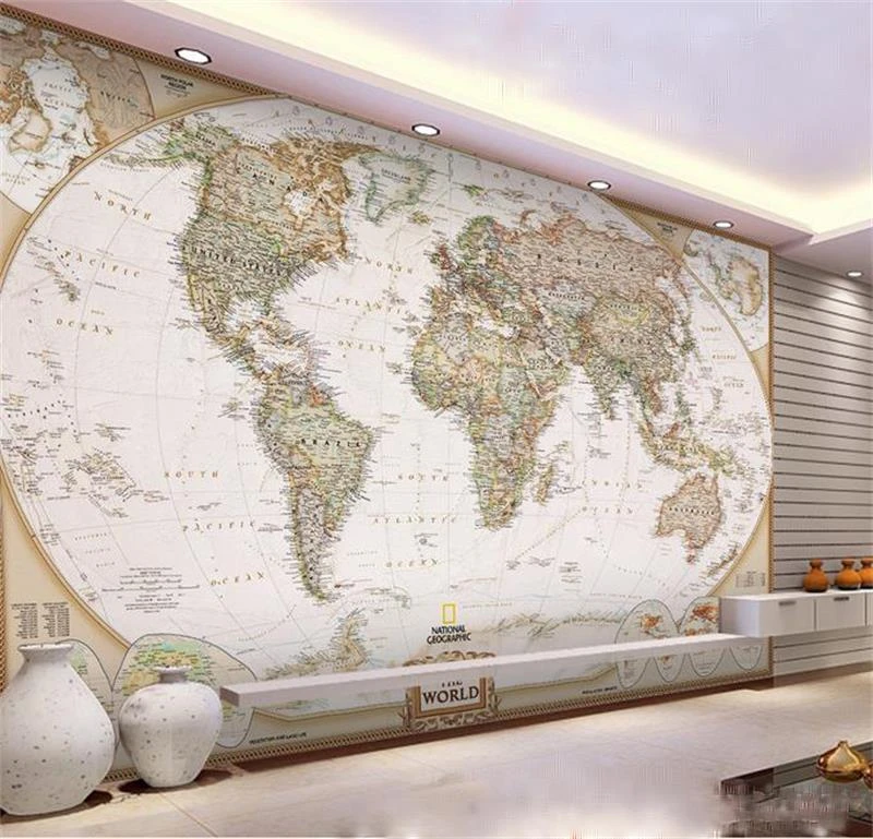 مخصص 3d صور خلفيات غرفة جدارية غير خلفية قماش الجغرافية خريطة العالم اللوحة أريكة التلفزيون خلفية خلفية للجدران 3d Wallpaper For Walls 3d 3d Room Wallpaperwallpaper For Walls Aliexpress