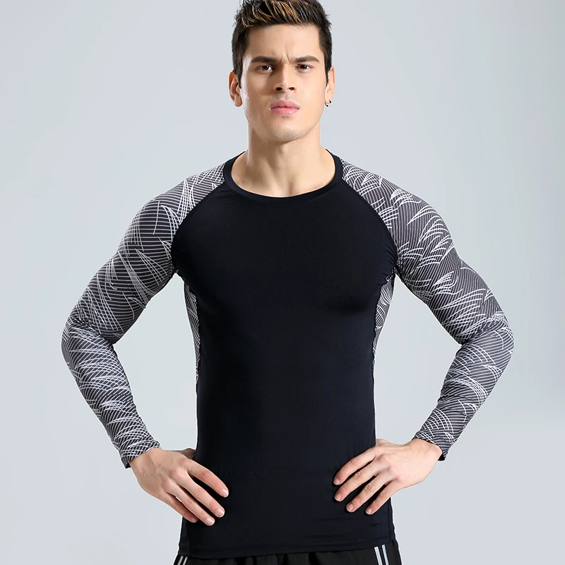 

WZ-1950 Men's Sport Running Breathable Running Tight T-shirts Basketball Shirt Sportswear Elastic Gym T shirt Clothes