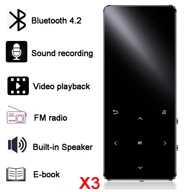 Mp3-плеер с bluetooth динамиком hi-fi fm радио мини USB MP3 спортивный MP 3 HiFi музыкальный плеер