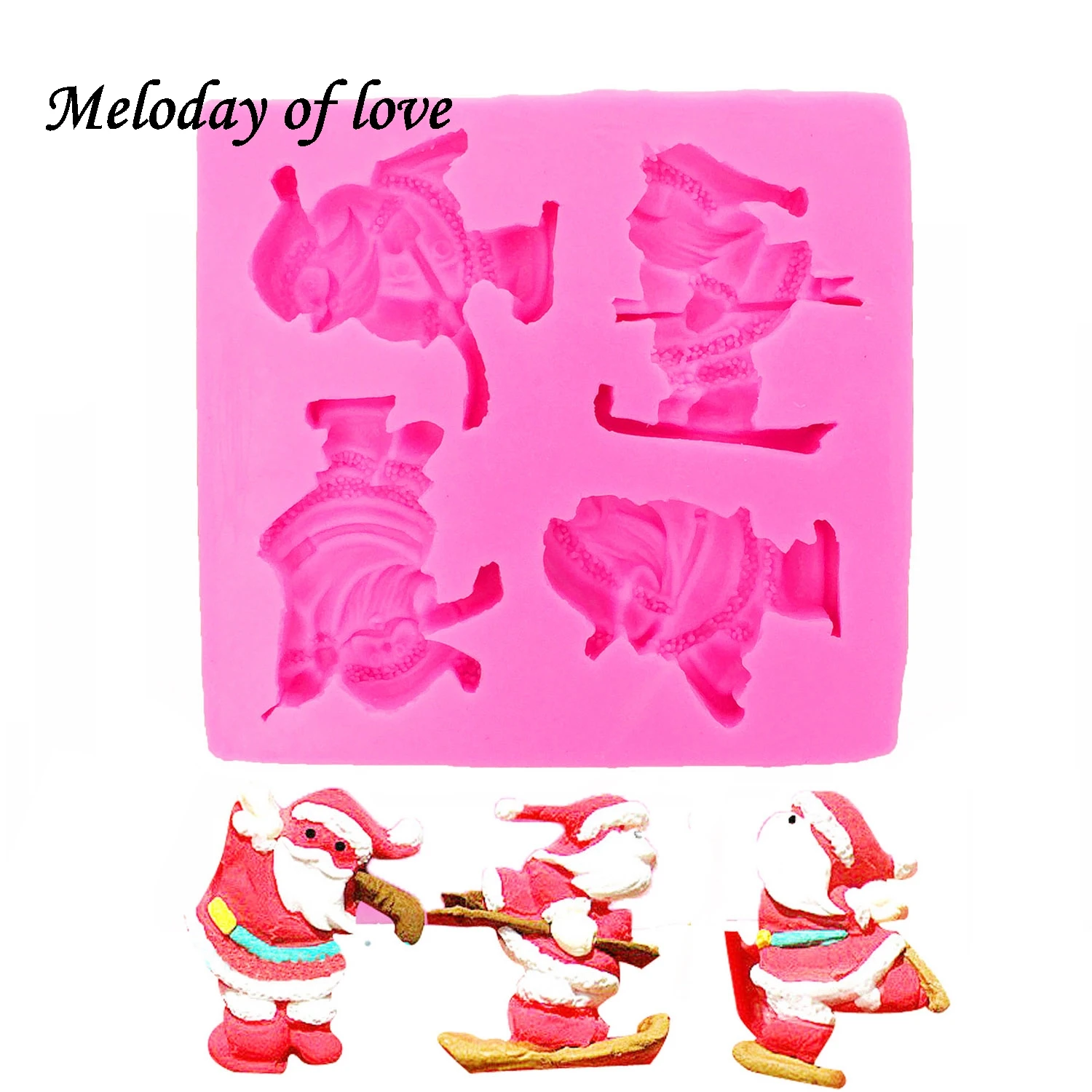 

Christmas Day Cake Baking Molds silicone mold Santa Claus Fondant cake decorating tools DIY dessert moulds T0038