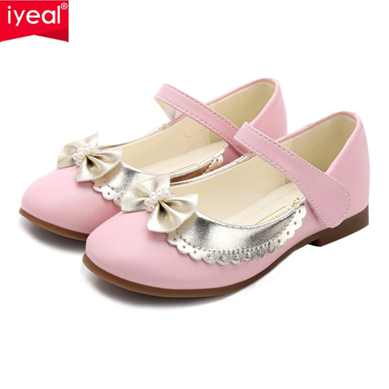 

IYEAL New Summer Autumn Children Shoes Girls Sandals sequins Bow Princess leather shoes Girls Casual Shoes dance shoes