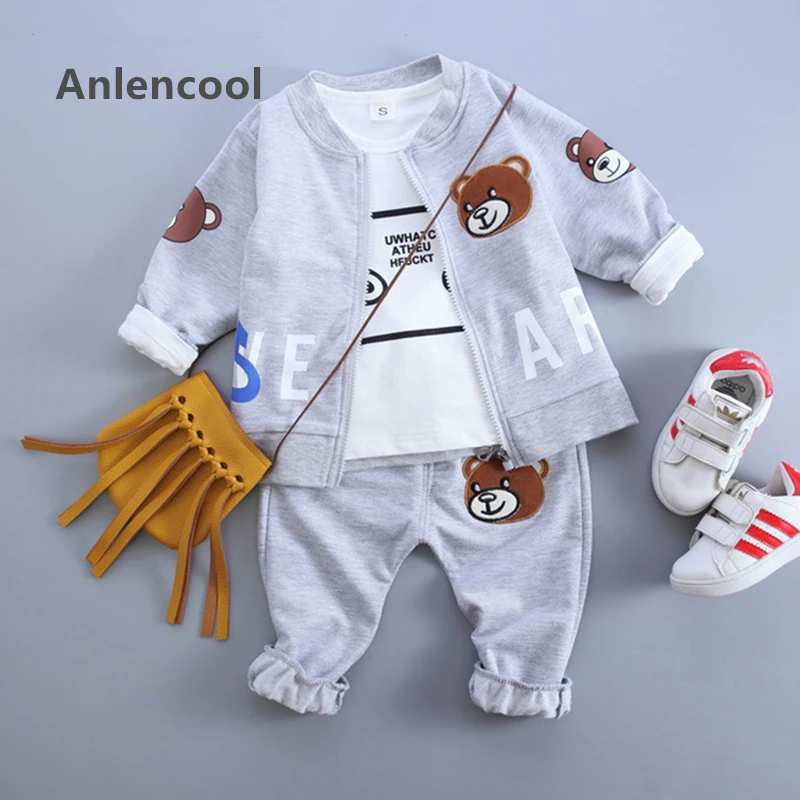 Anlencool/2020 Одежда для маленьких мальчиков Комплекты осенней одежды малышей Куртки