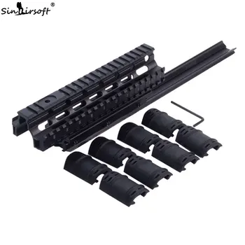 

SNAIRSOFT Saiga Tactical Quad Rail See-through Scope Mount Weaver Forend for AK47 74 with Rubber Covers Picatinny SA4049