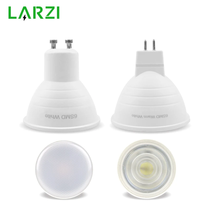 

LARZI MR16 GU5.3 GU10 Lampada LED Bulb 6W 220V Bombillas LED Lamp Spotlight Lampara Spot Light 24/120 degree Cold Warm white