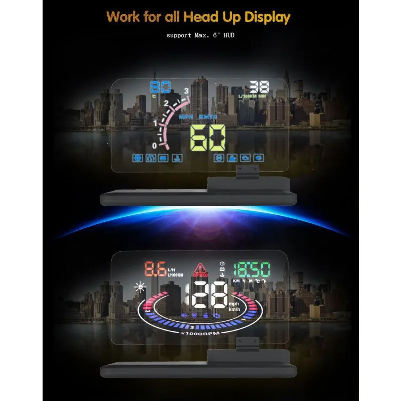  Universal H6 Auto Hud Head Up Display Projektor Telefon Navigation Smartphone Halter Gps Hud Für Al