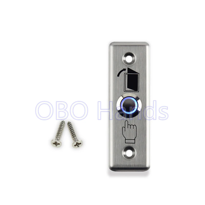 

Free shipping high quality stainless steel door release door exit button with blue backlight LED for access control system-LG2