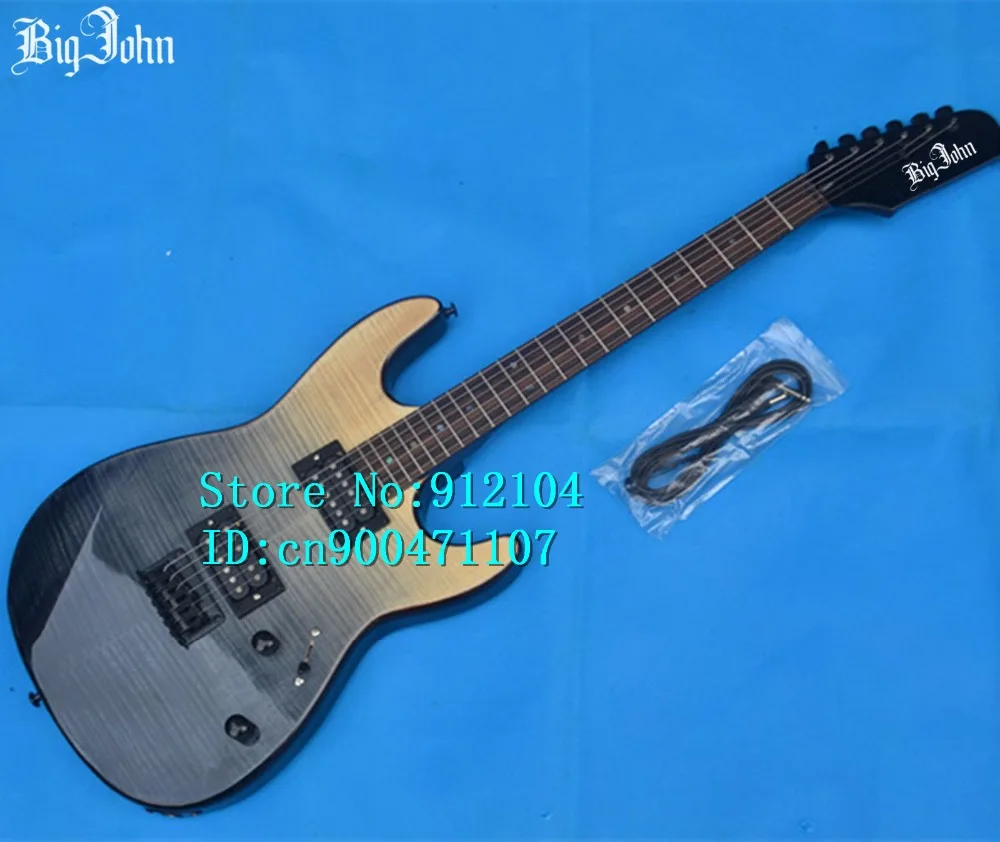 

free shipping new single wave electric guitar in gray with sticking tiger stripes body F-3087