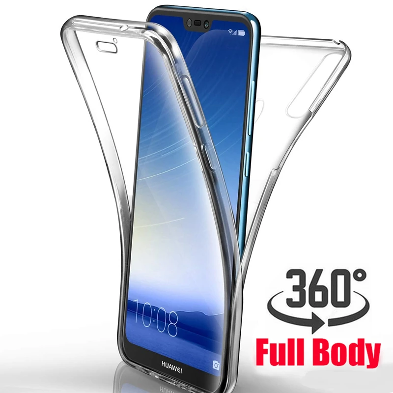 Чехол из мягкого ТПУ с полным покрытием 360 градусов для Huawei P9 P20 Mate 10 20 Pro Lite Mini P Smart