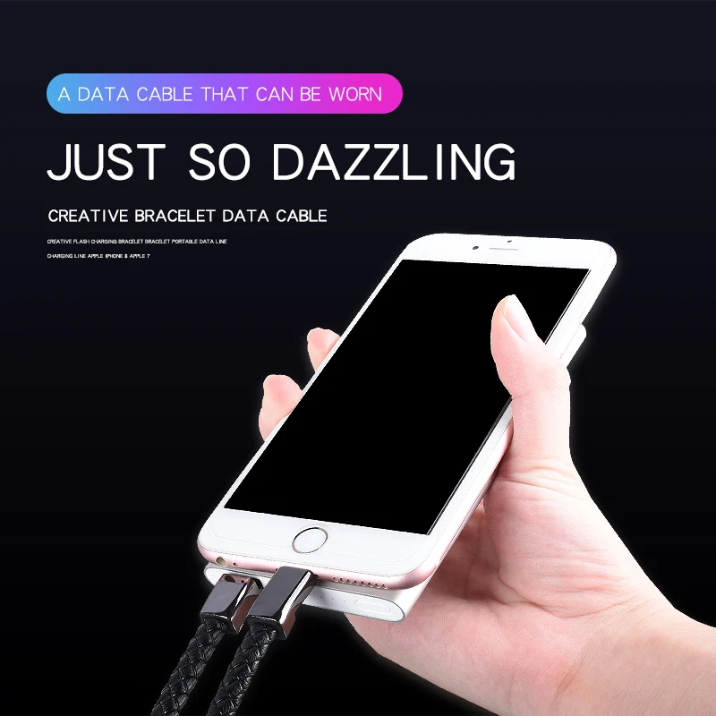 Новый браслет из натуральной кожи usb кабель зарядное устройство для iPhone 8 X XR