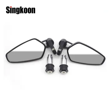 

7/8" Universal Motorcycle Rear View Mirror Black Handle Bar End Side RearView Mirrors FOR chopper piaggio suzuki sv 650 sv650