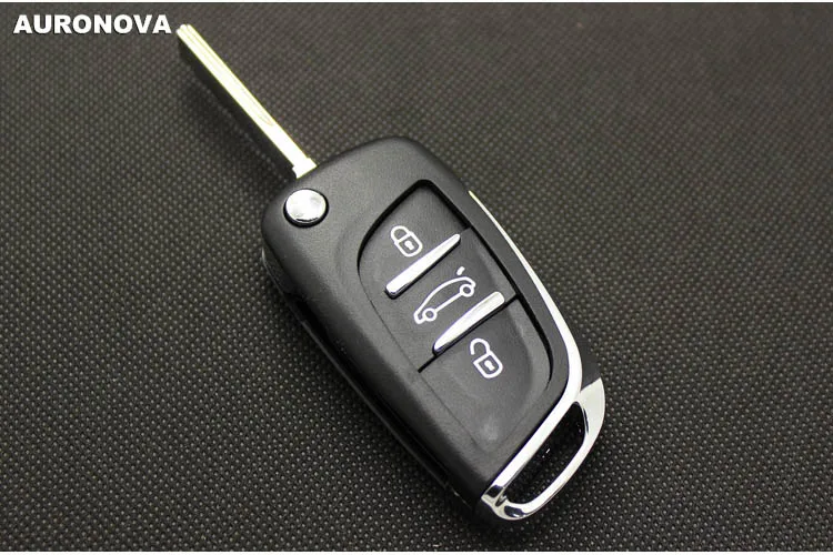 AURONOVA новое обновление складной Корпус ключа для Peugeot 307 308 408 3 кнопки дистанционного автомобиль случае ключ с канавкой лезвия HU83