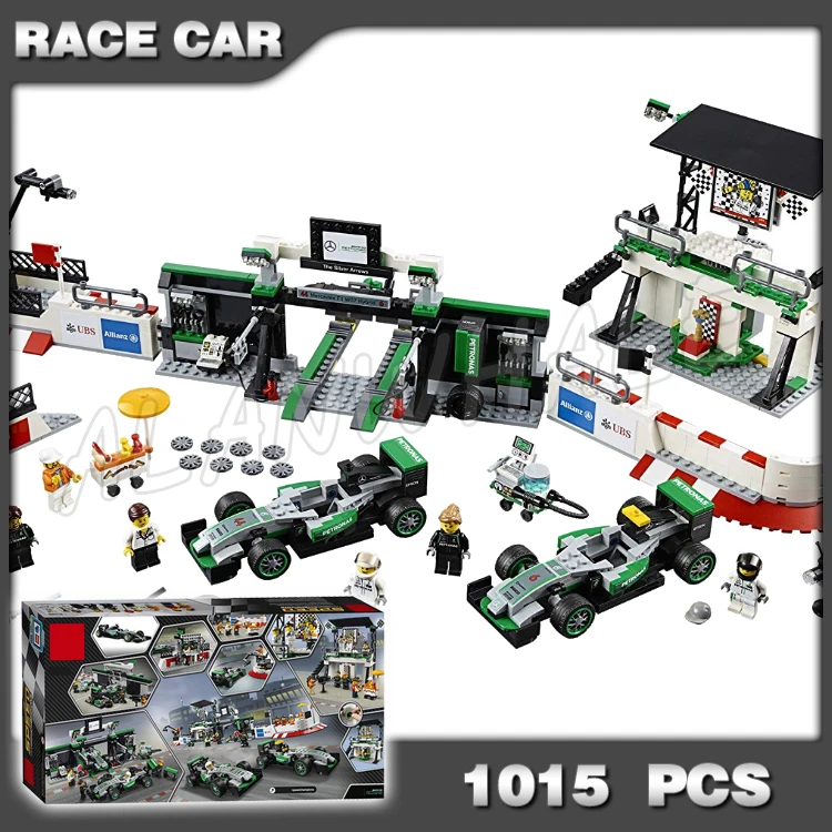 

1015pcs Speed Champions AMG PETRONAS 10782 Formula 1 F1 Model Building Blocks Cars Viechle Bricks Kit Toys Compatible With Lego