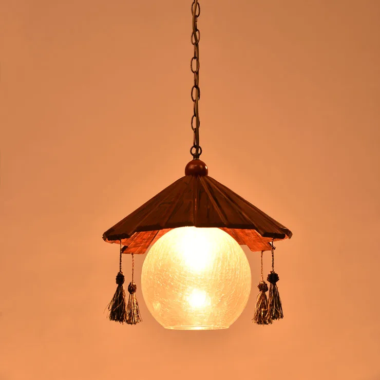 

American Vintage Wood Chandelier Restaurant Antique Bar Light