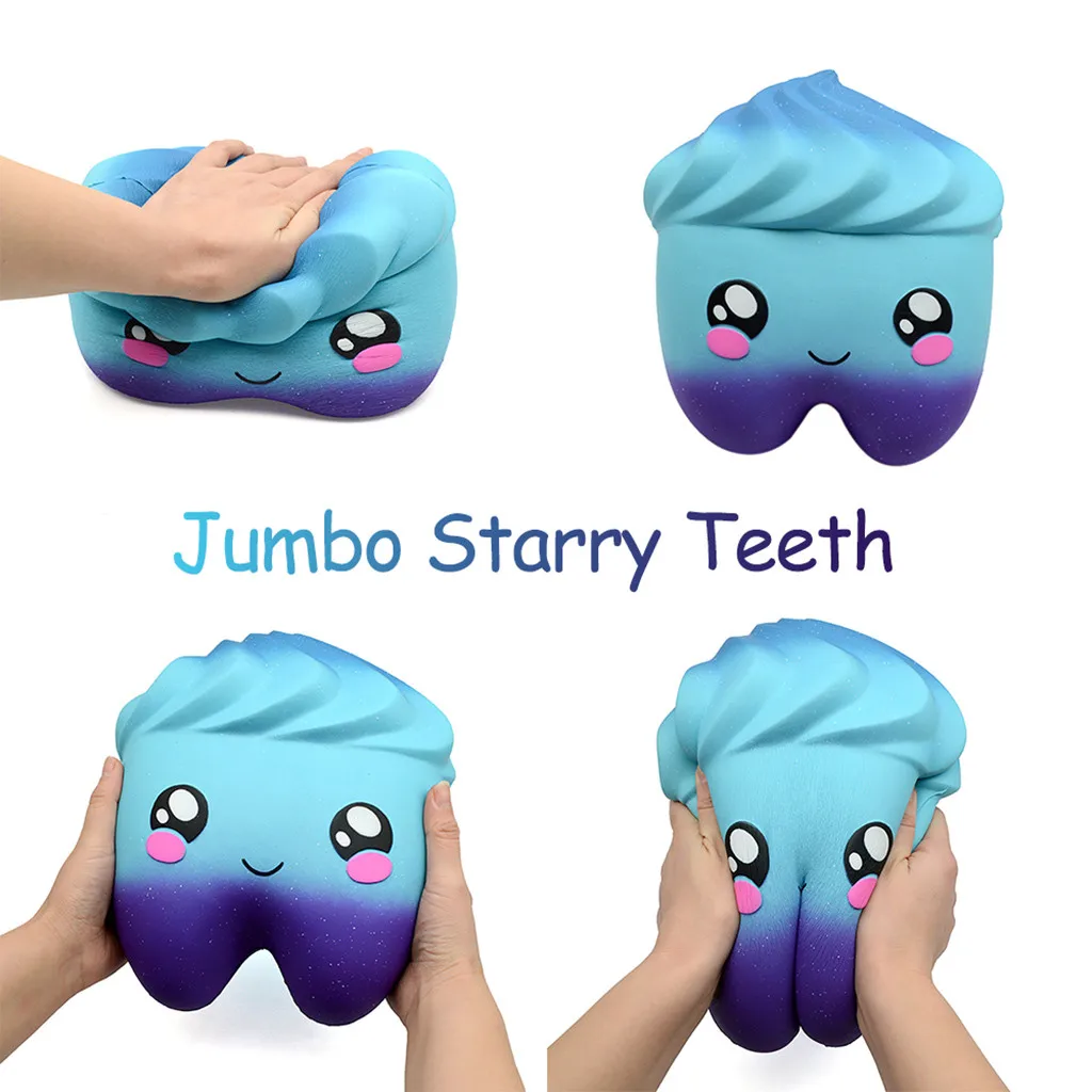 

Adorable Squishy Stary Tooth Slow Rising Squeeze Kawaii kid Toy Stress Reliever Decor Jumbo toy for kid birthday gift 4.6
