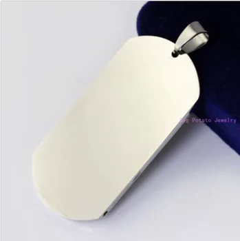 

Wholesale 10/25/50/100/200pcs Silver Blank Color Dog Tag Stainless Steel Military Spec Pendant Necklace For Men's DIY Jewelry
