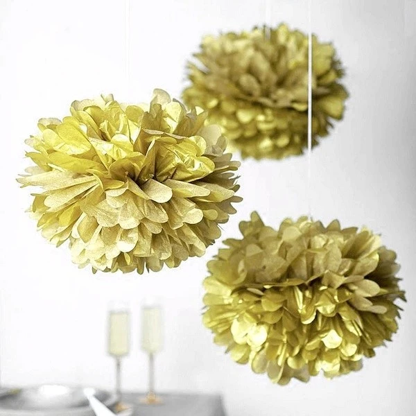 Смешанные размеры Золотые Серебряные Китайские бумажные шары в виде искусственного цветка для создания свадебного украшения вечерние домашние Принадлежности для праздничных событий
