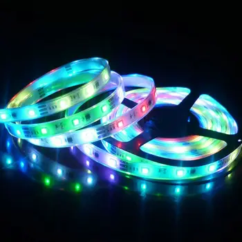 

5M 5050 RGB WS2812B 30Pixel/m LED Strip light Tube Waterproof IP67 Addressable Full Color 5V+SD card controller(T-1000S)+adapter