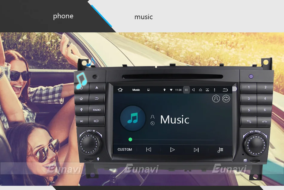 Eunavi 4 Core 2 Din Android 9,0 автомобильный Dvd плеер радио Gps для c-класса W203 2004-2007 Clk W209 2005 A-w168 1998 2002 Clk-c209