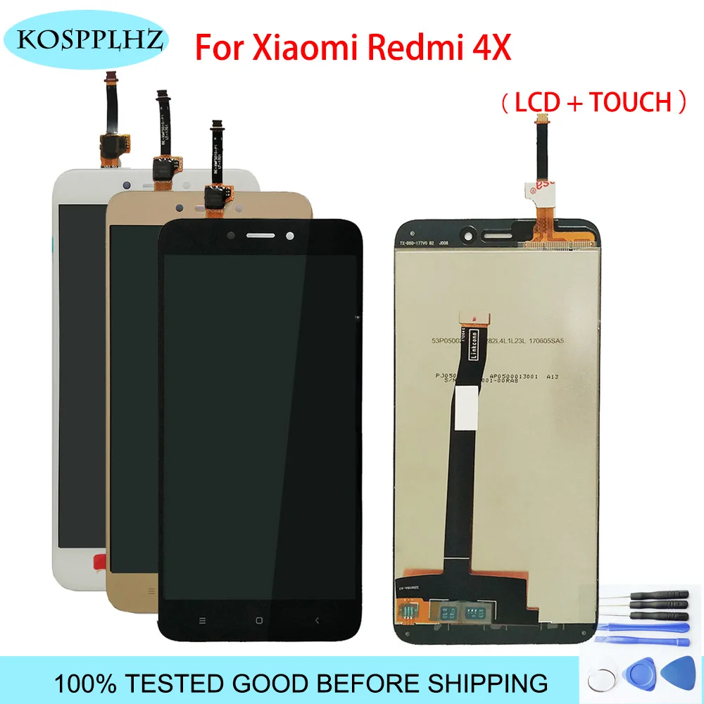 100% новый дигитайзер экрана стеклянная панель для Xiaomi Redmi 4X ЖК-дисплей + сенсорный