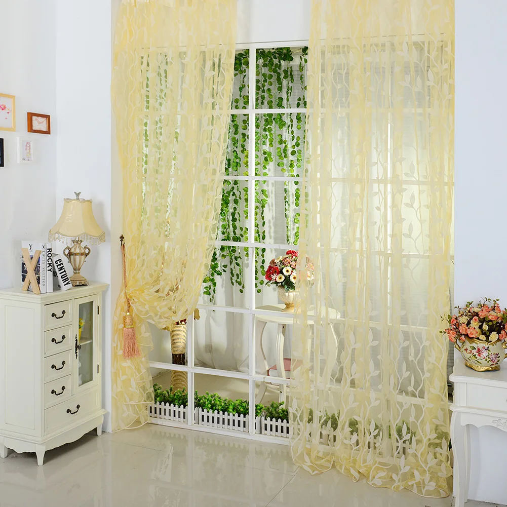Шторы с листьями для спальни гостиной кухни|panel drapes|curtains sheerssheer panel |