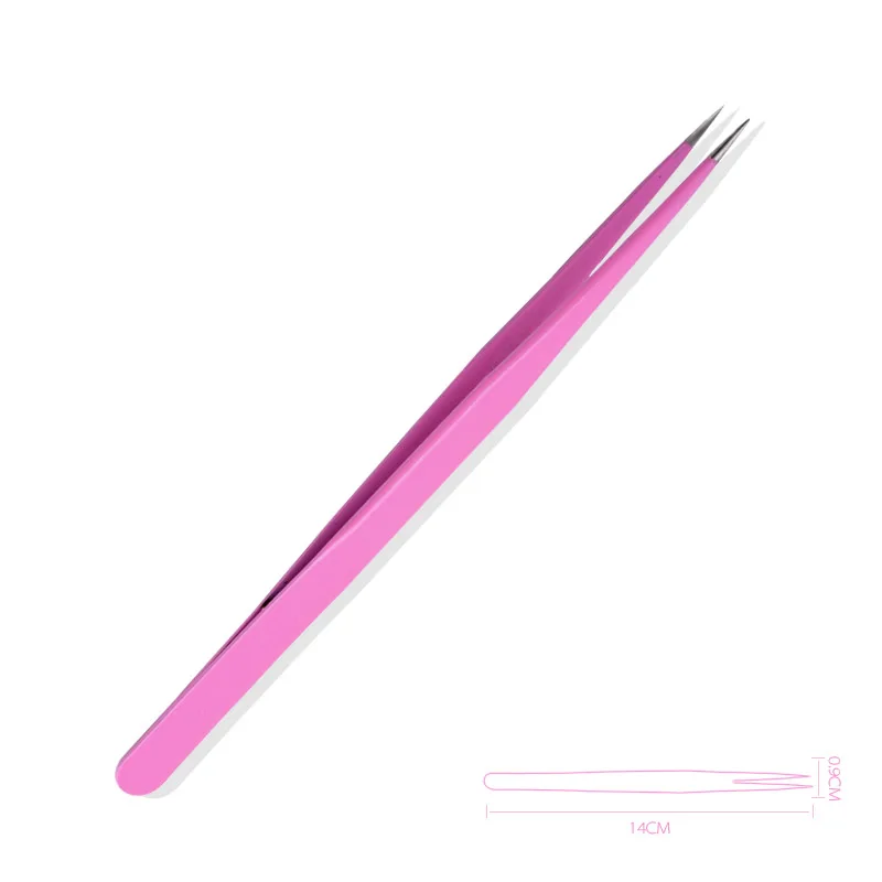 Y& W& F 1 шт. розовый Антистатический дизайн ногтей кусачки маникюрный зажим Горячая Распродажа Нержавеющая сталь Изогнутые/прямой ногтевой дизайн пинцеты - Цвет: Straight