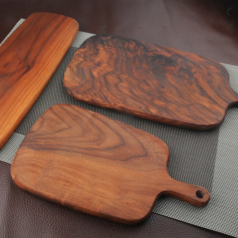 1 Pcs Black walnut wood cutting board kitchen chopping board 3 size pizza disks real wood without glue stock plate