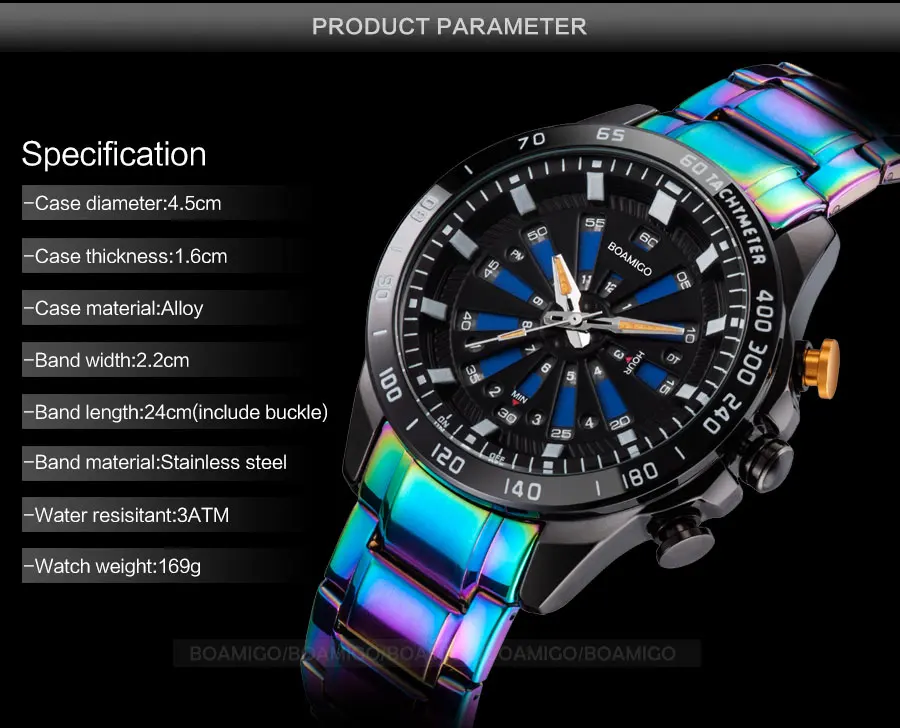BOAMIGO Топ люксовый бренд мужские спортивные часы модные цифровые кварцевые часы из нержавеющей стали наручные часы водонепроницаемые Relogio Masculino