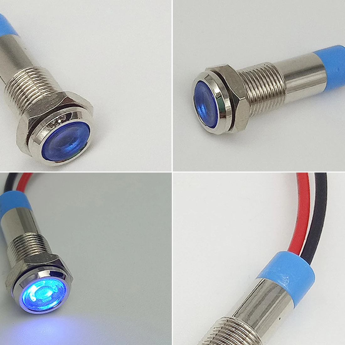 Многоцветный 6 светодио дный светодиодный металлический индикатор света водостойкая сигнальная лампа В 6 В в В 12 В 24 В 220 В провод красный