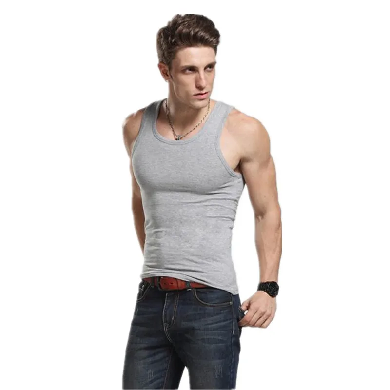 

2018 New Brand Tank Tops Men Undershirt Bodybuilding Tank Top Men Singlet Fitness Quality Sleeveless Vest Men Tank Tops 3 Color