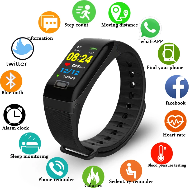 

LIGE 2019 New Men Sport Smart Bracelet IP67 Waterproof Smart Watch Fitness tracker Pedometer Pulsera inteligente For Android ios