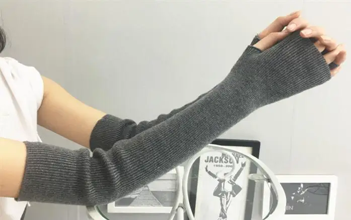 Длинные кашемировые перчатки, женские перчатки, Лидер продаж, длинные дизайнерские шерстяные теплые весенне-осенние зимние женские перчатки с рукавами