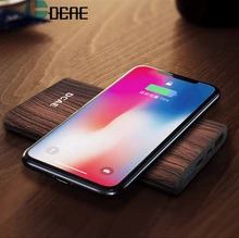 DCAE Wood Texture Wireless Charger Power Bank For iPhone X 8 Samsung S8 S9 S9+ Note 8 Fast Qi Wireless Safe Charging Desktop Pad