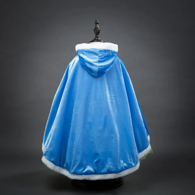 Новое поступление, Детская осенняя одежда, акция, высокое качество, костюм принцессы Анны и Эльзы для косплея, костюм для девочек детские накидки, Princesse - Цвет: Синий