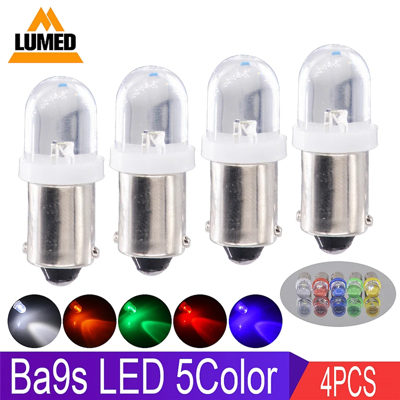 

4x BA9S T4W LED Car light bulb T2W T3W Auto interior Lamp Round LEDs marker light emitting diode 12913 12910 12929