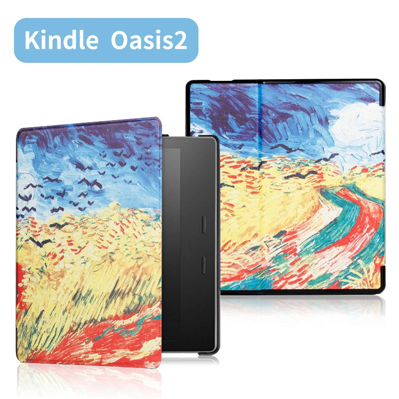 Чехол с магнитным рисунком, подходит для " Kindle Oasis(9th Generation), читалка для Kindle Oasis 2, Автоматический Режим сна/пробуждения