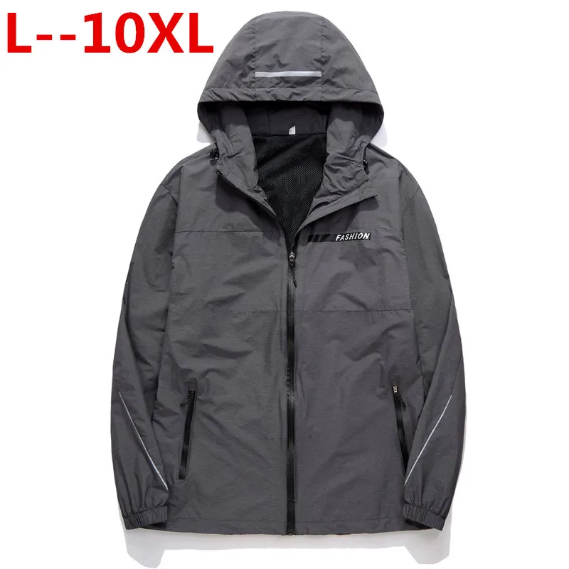 Куртка-бомбер с капюшоном 10XL 8XL 6XL новинка весна-осень Повседневная Свободная