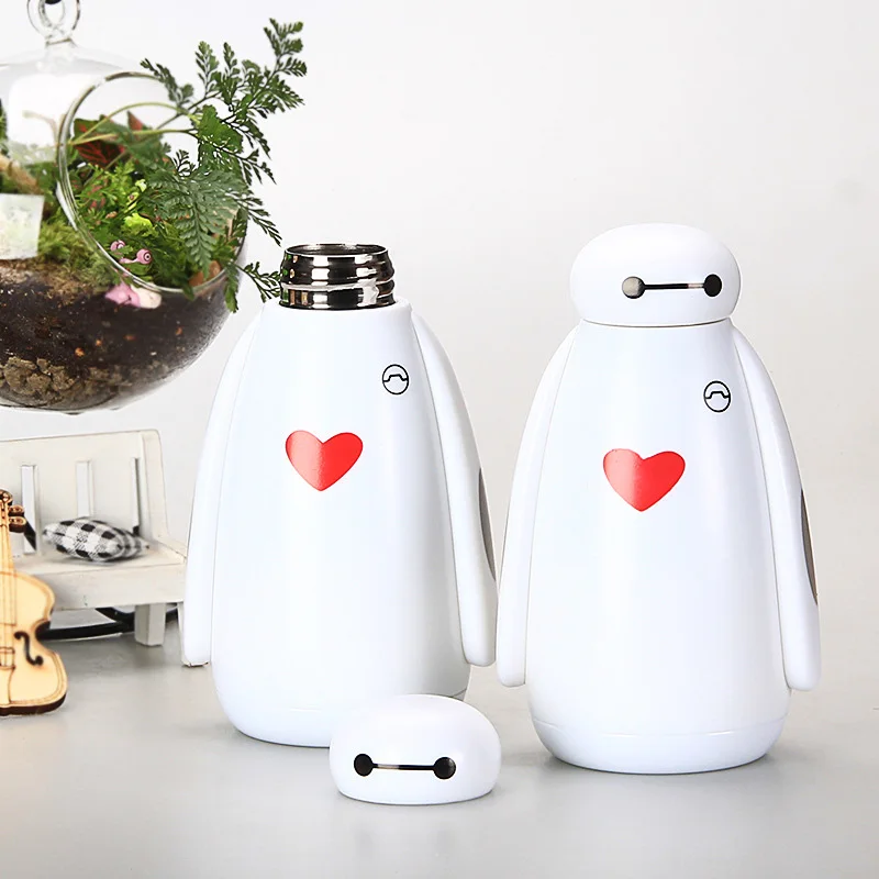 Baymax Thermos Water Bottle Garrafa Stainless Steel Termica Inox Travel Cup Copo Termico Mug Caneca Termica