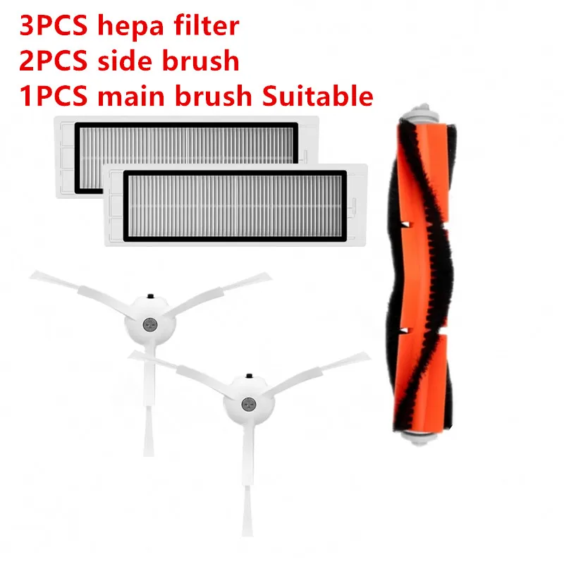 

Robot Vacuum Cleaner Part 1PCS main brush+3PCS hepa filter+2PCS side brush for Xiaomi mijia /xiaomi roborock s50 roborock 2
