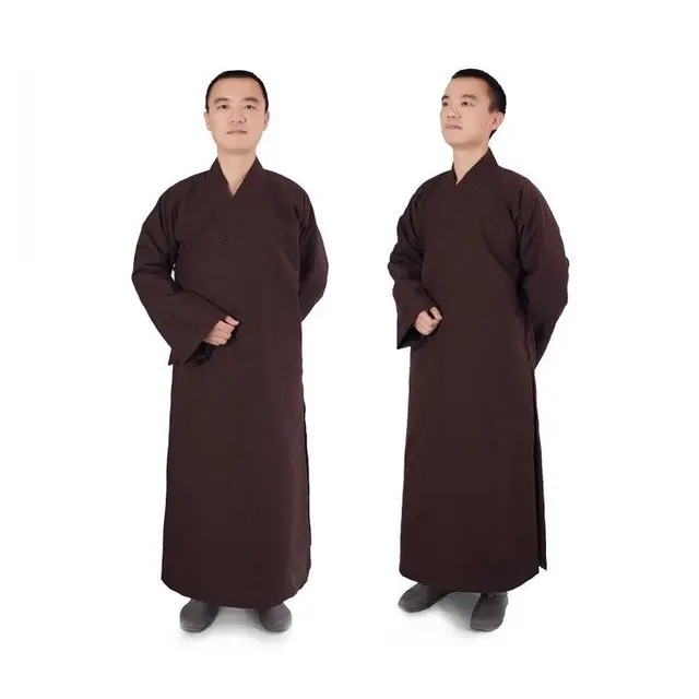 Men Women Cotton Buddhist Monk Robe Winter Warm Frock Buddhism Long ...