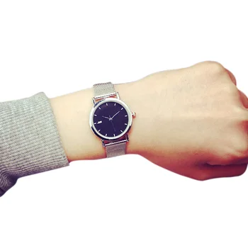 

Fashion Korean Women Wristwatch Alloy Strap Circular Dial Clock Quartz Watch Classical Lady Girls Student Casual Watches LL@17