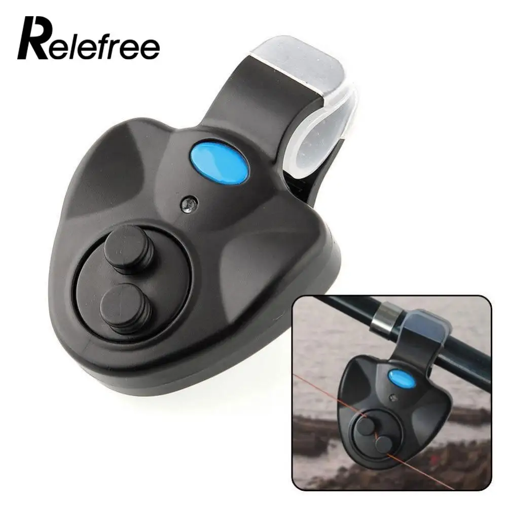 

Relefree Black small Electronic Wireless ABS Fish Bite Alarm Sound Running LED Light Sensitive Drop Shipping