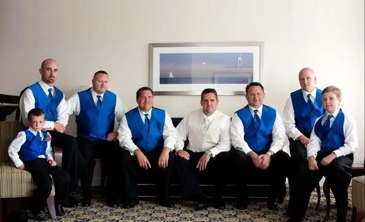 

2019 Airtailors New Fall Royal Blue Fashion Wedding Groom Wear Rustic Wedding Tweed Vest Plus Size Vest+Pants 6XL