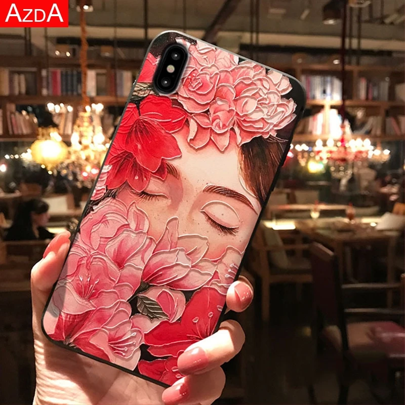 

3D Emboss Relief Soft TPU Case Coque For Motorola Mote E4 G5 G5S Plus G6 Play For Nokia 6 7 Plus Flower Opera Matte Cover Fundas