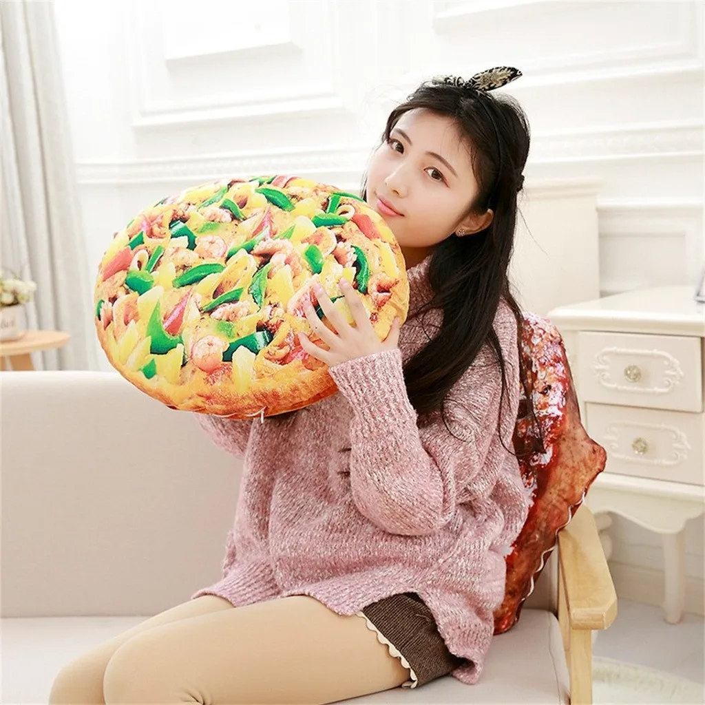 

3D Simulation Pizza Shape Pillow Soft Lumbar Back Cushion Plush Stuffed Toy as shown plush dolls Toy Gift for Girlfriend z0529