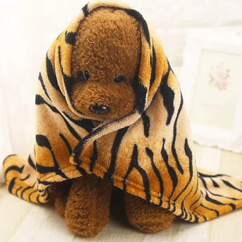 

Super Soft Flannel Pet Dog Blanket Cute Tiger Striped Pet Bed Mat Dog Cat Air Condition Cover Blanket For Small and Medium Dogs