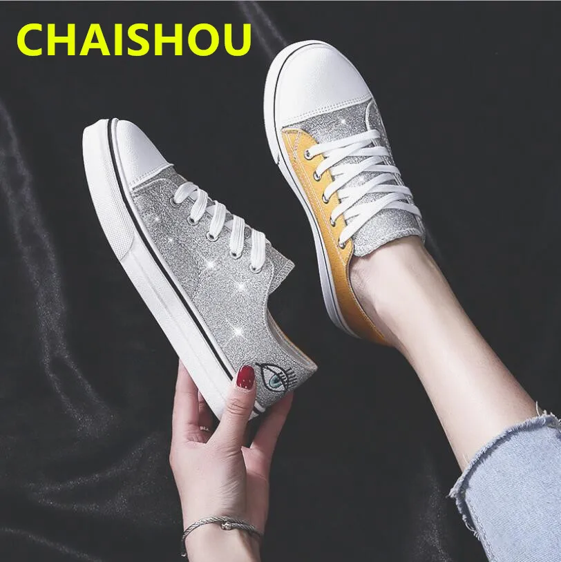 

CHAISHOU Women Shoes 2019 summer new Flat casual low-top shoes flat lace-up Casual low-top shoes B-440