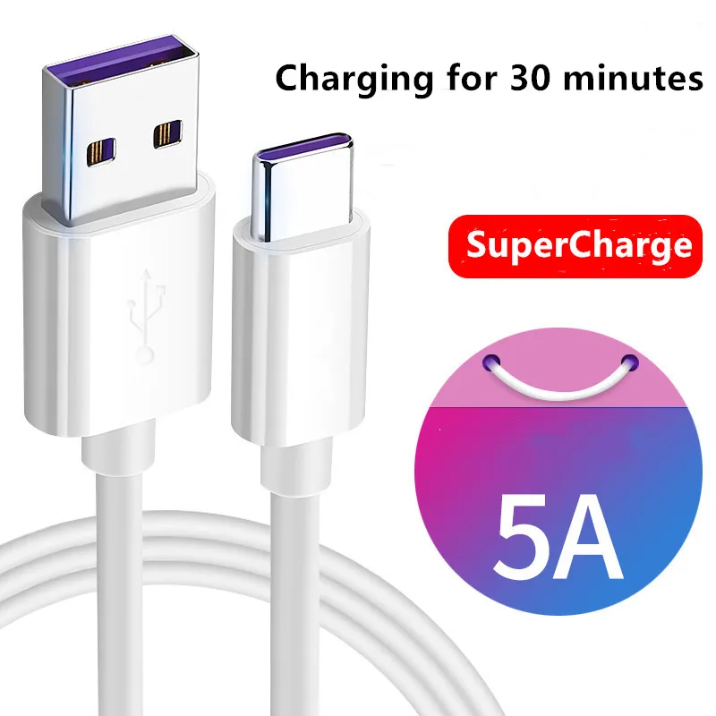 USB C نوع-C كابل 0.3 M 1 M 1.5 M 2 M 5A أدائنا كابل بيانات شاحن يو اس بي لهواوي p30 P20 سامسونج Xiaomi الهاتف المحمول شاحن