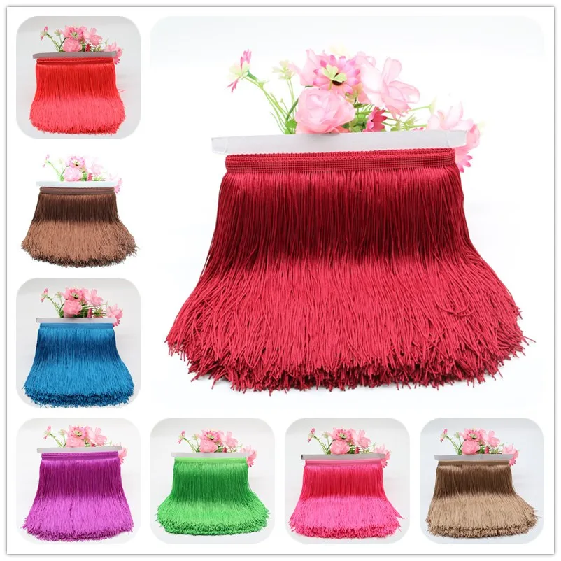 

heat! 1 yard 15cm width fringed lace tassel trim trim Latin tassel stage dress Diy clothing accessories